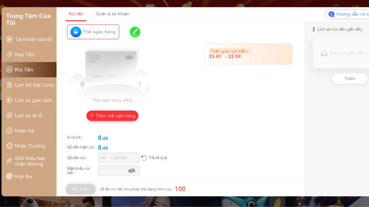 Rút tiền C54 qua các ví điện tử